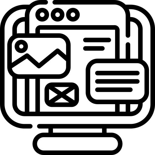 An icon of a website being designed